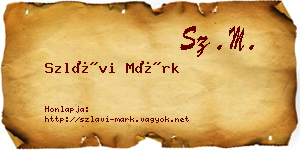 Szlávi Márk névjegykártya