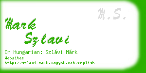 mark szlavi business card